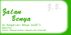 zalan benya business card